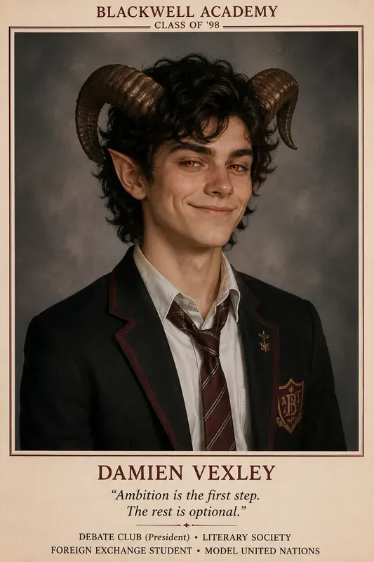 Villain Yearbook Photo Generator