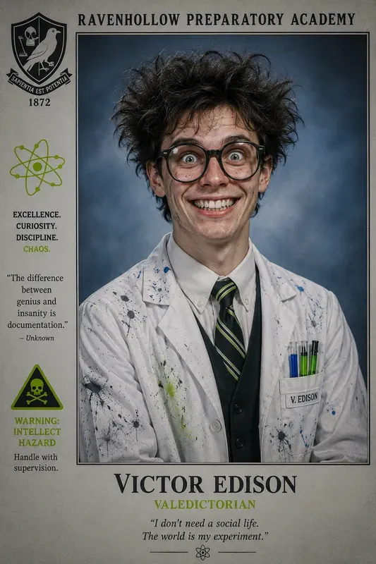 Villain Yearbook Photo Generator