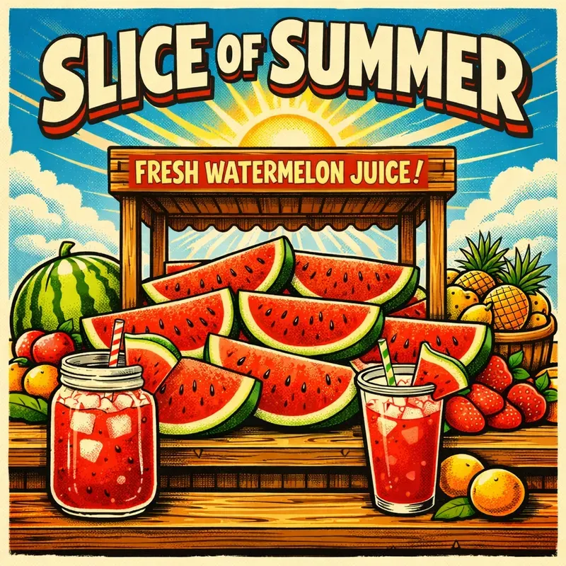 Retro Fruit Stand Illustration Generator