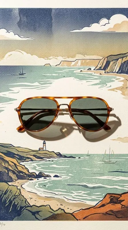 Vintage Silkscreen Ocean Product Art