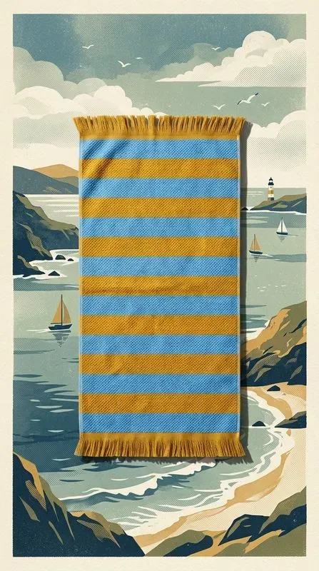 Vintage Silkscreen Ocean Product Art