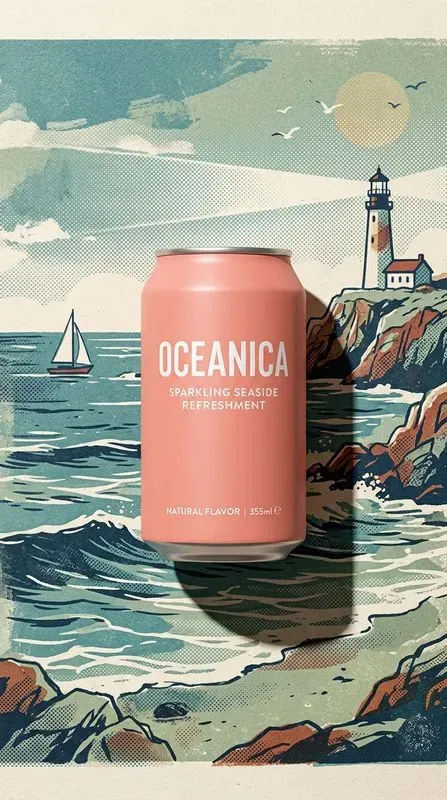 Vintage Silkscreen Ocean Product Art