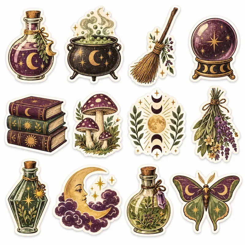 Vintage Halloween Sticker Sheets