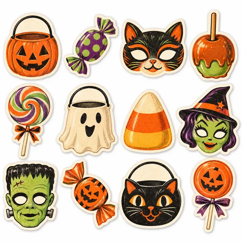 Vintage Halloween Sticker Sheets