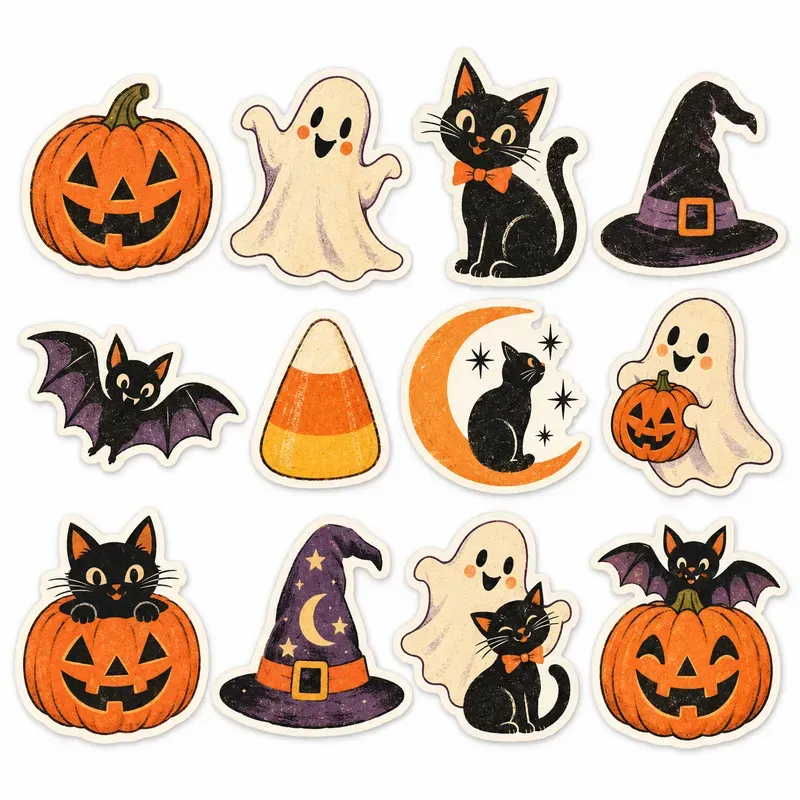 Vintage Halloween Sticker Sheets