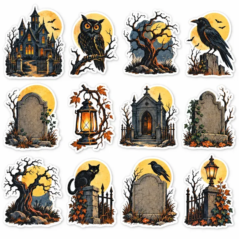 Vintage Halloween Sticker Sheets