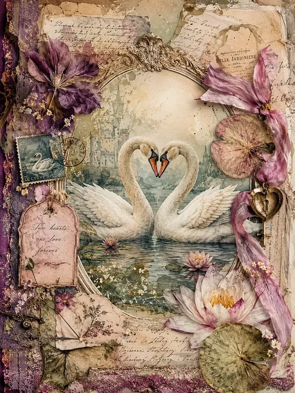 Romantic Fairytale Journal Collage Art
