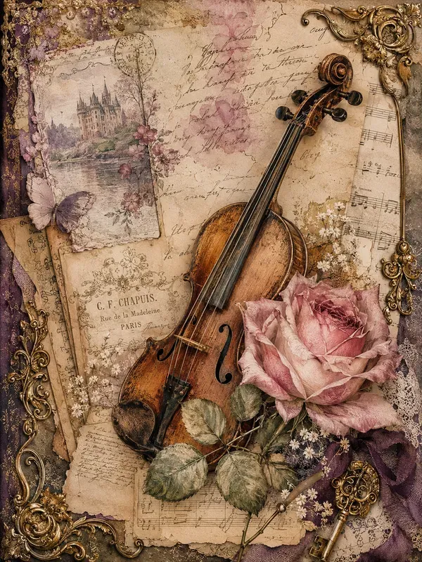 Romantic Fairytale Journal Collage Art