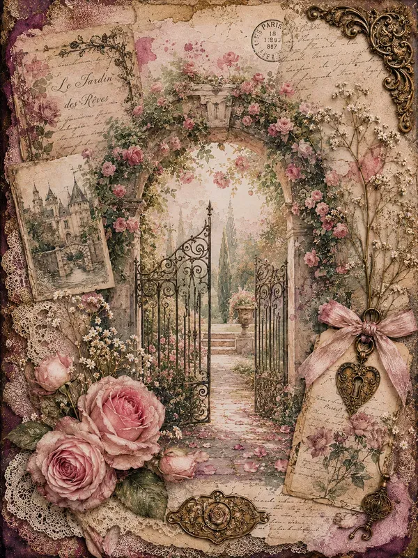Romantic Fairytale Journal Collage Art
