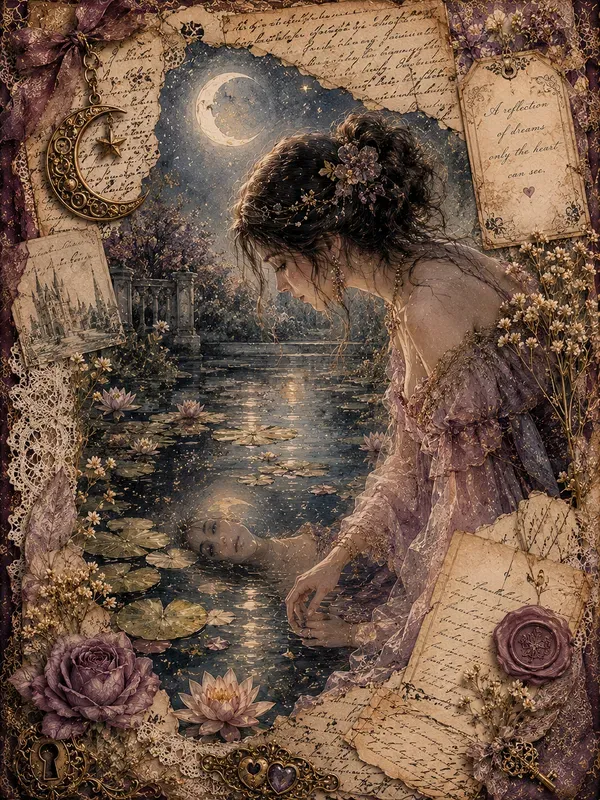 Romantic Fairytale Journal Collage Art