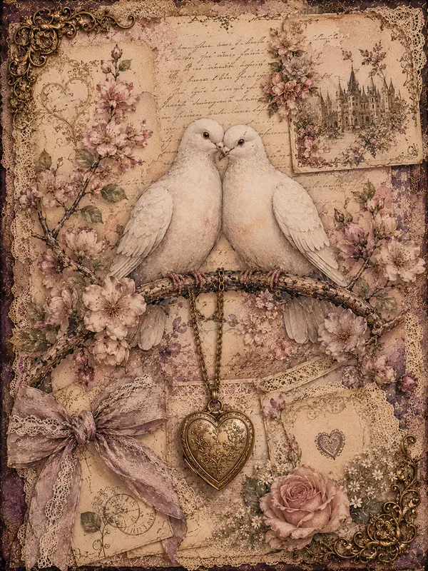 Romantic Fairytale Journal Collage Art