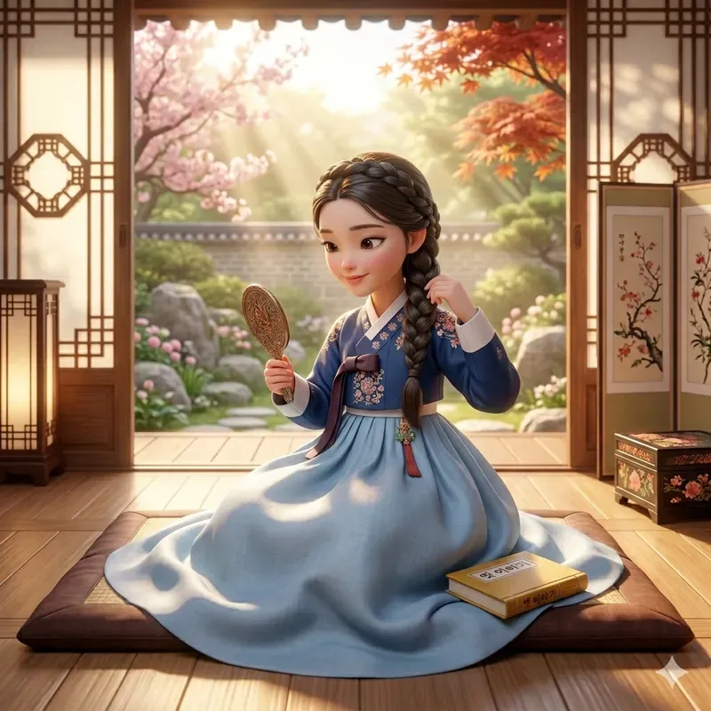 Pixar Style Korean Hanbok Girls