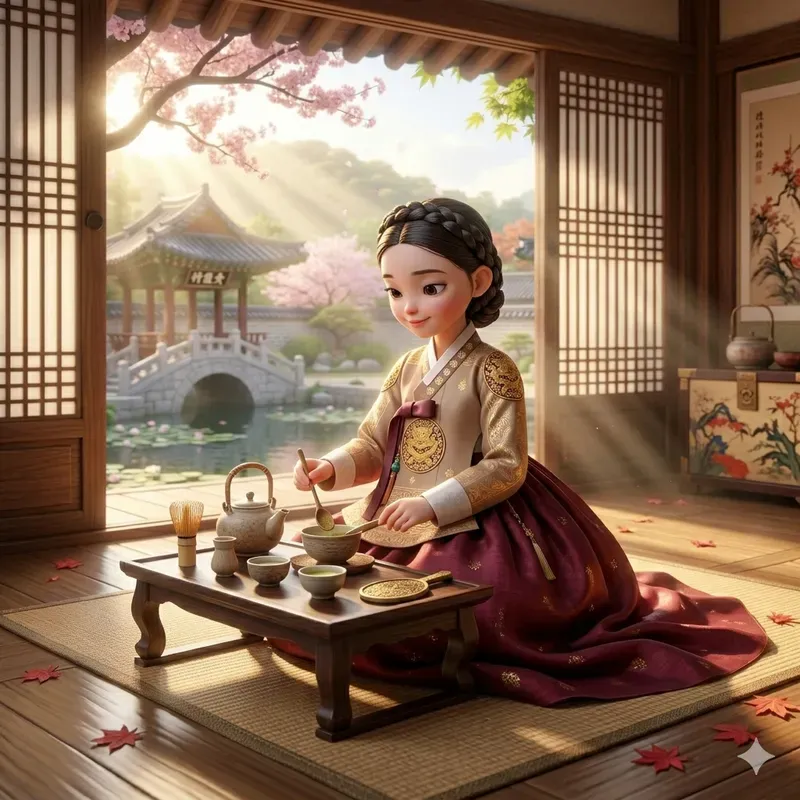 Pixar Style Korean Hanbok Girls