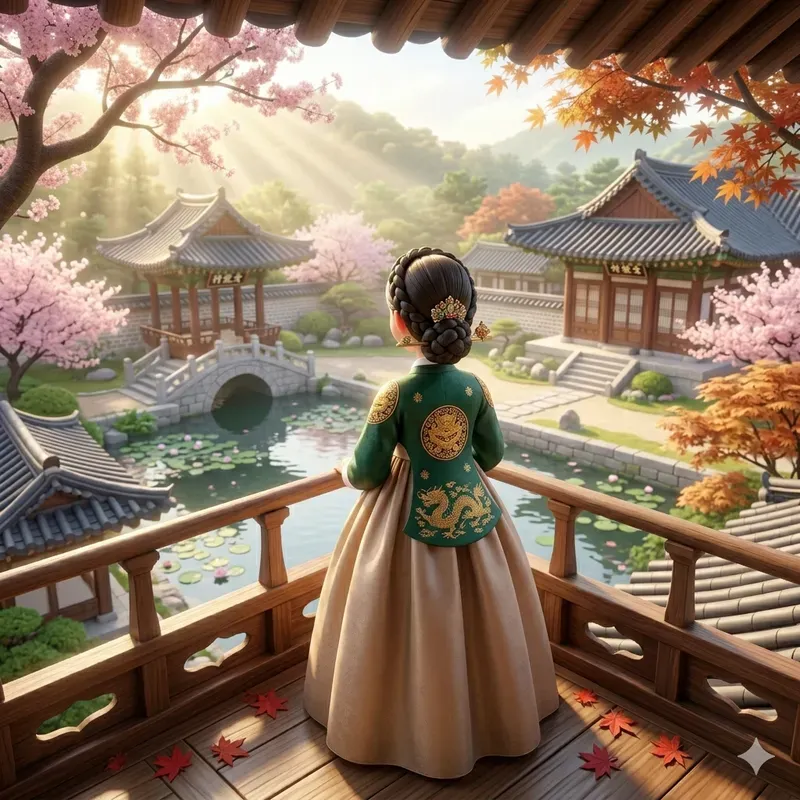 Pixar Style Korean Hanbok Girls