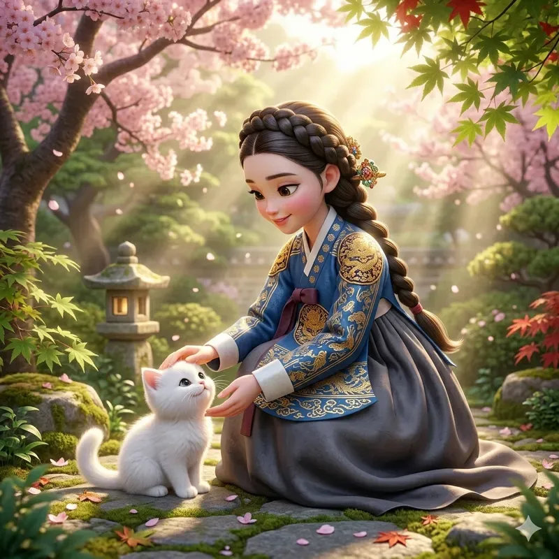 Pixar Style Korean Hanbok Girls