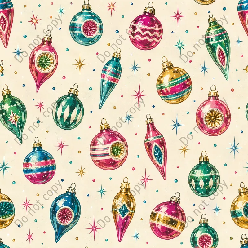 Kitsch Retro Christmas Seamless Patterns