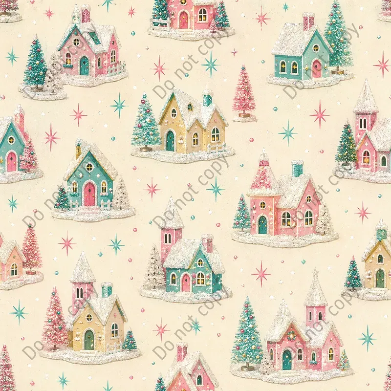 Kitsch Retro Christmas Seamless Patterns