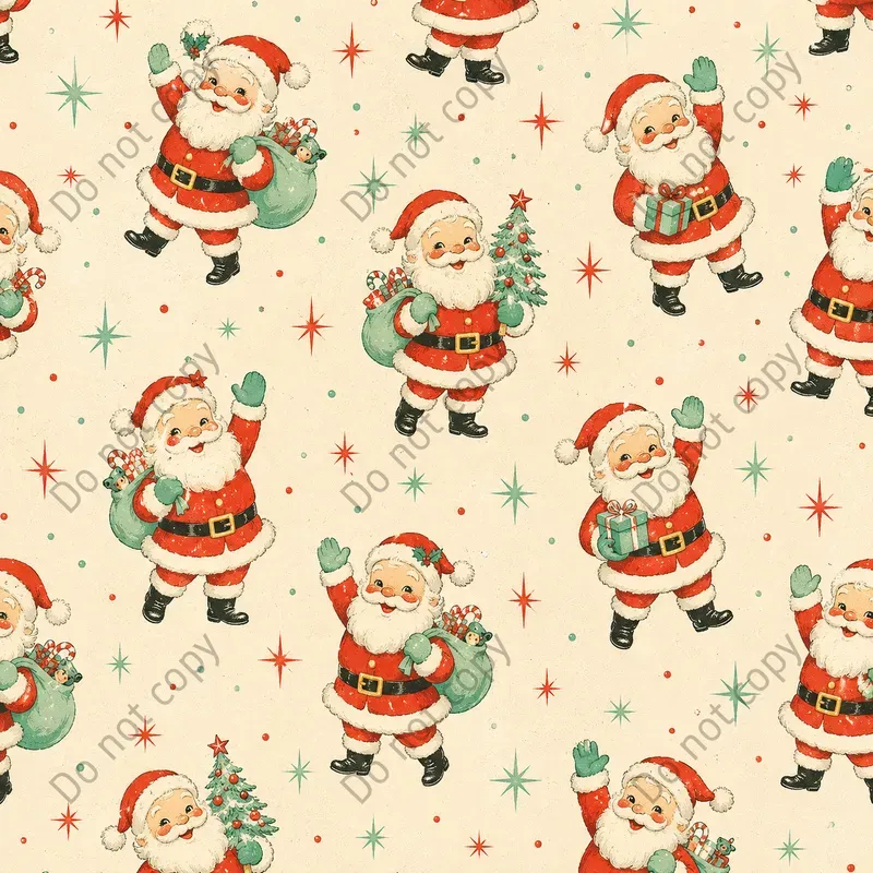 Kitsch Retro Christmas Seamless Patterns