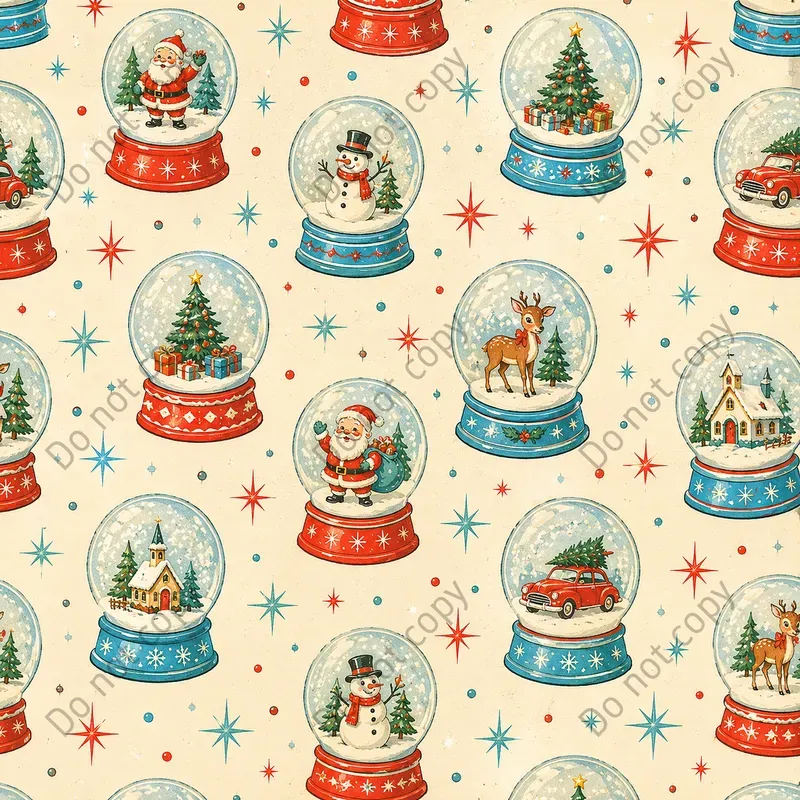 Kitsch Retro Christmas Seamless Patterns