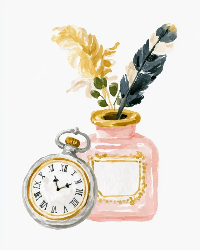 Dark Academia Watercolor Clipart
