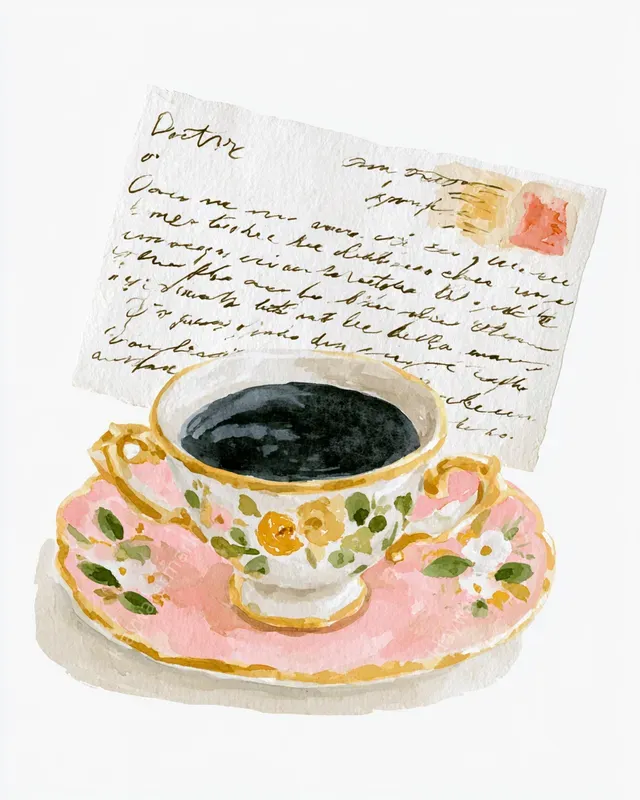 Dark Academia Watercolor Clipart
