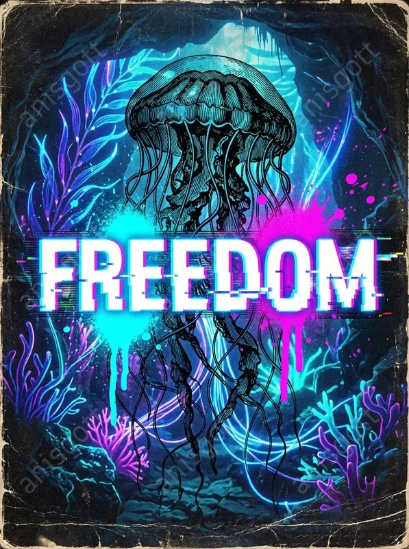 Retro Futuristic Cyber Glitch Posters