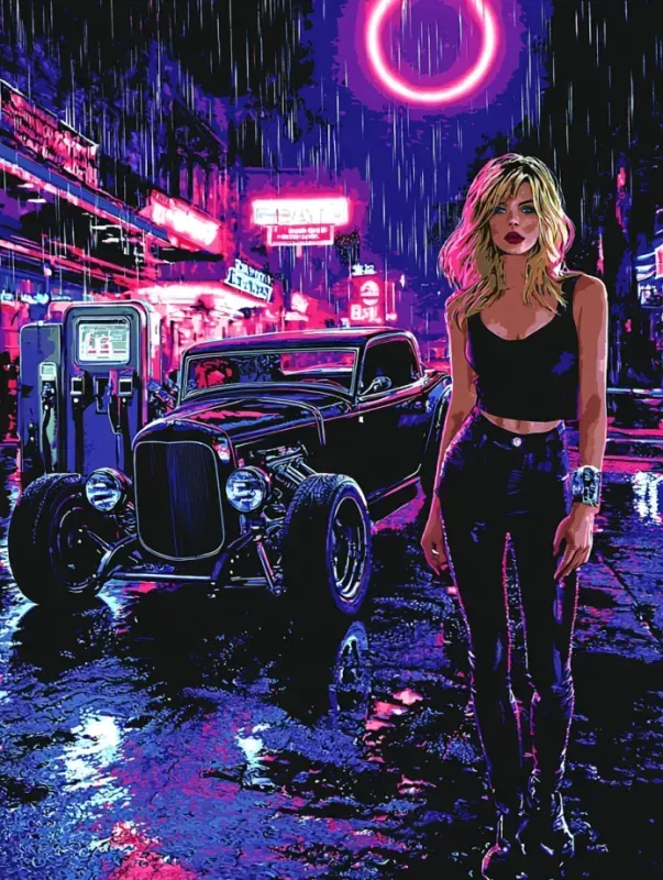 Cyberpunk Hot Rod T-Shirt Art