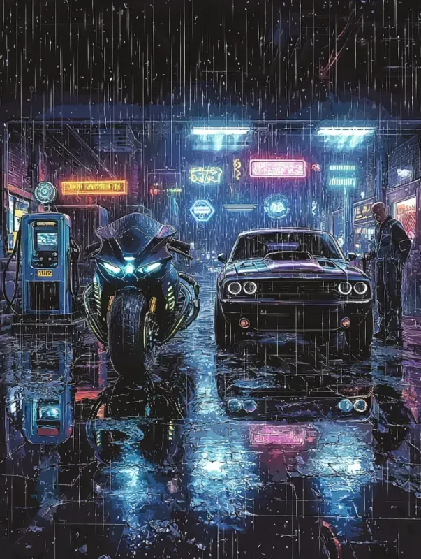 Cyberpunk Hot Rod T-Shirt Art