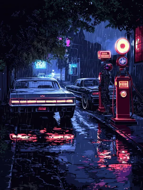 Cyberpunk Hot Rod T-Shirt Art