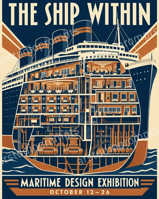 Art Deco Cutaway World Posters