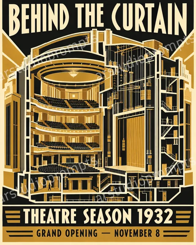 Art Deco Cutaway World Posters