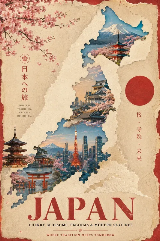 Timeless Travel Collage Poster Generator