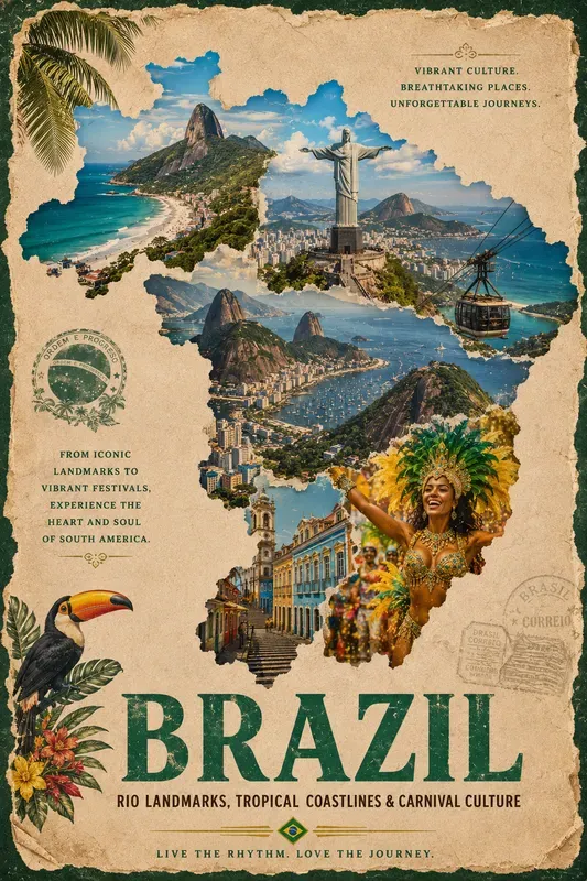 Timeless Travel Collage Poster Generator