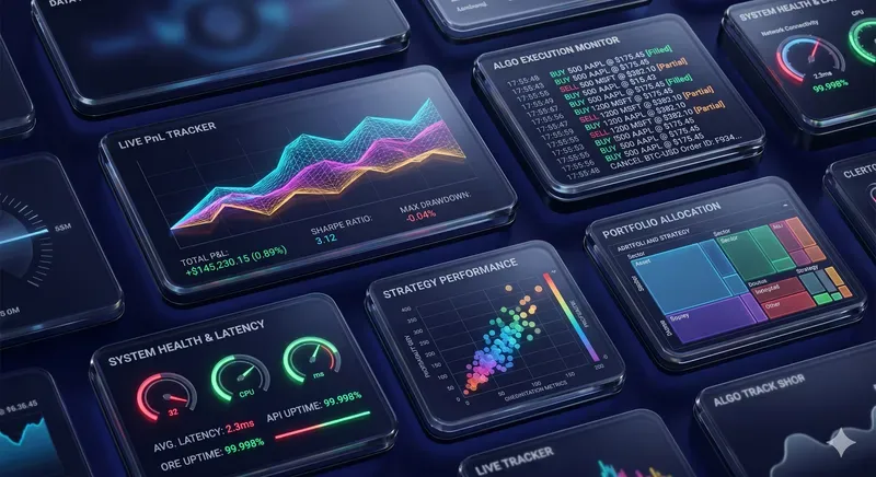 Premium Dark Mode Bento UI Modules