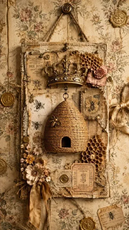 Honey Time Junk Journal Wall Art