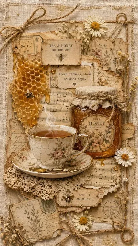 Honey Time Junk Journal Wall Art