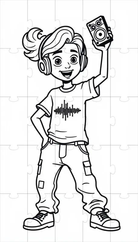 Minimalistic Character Line Art