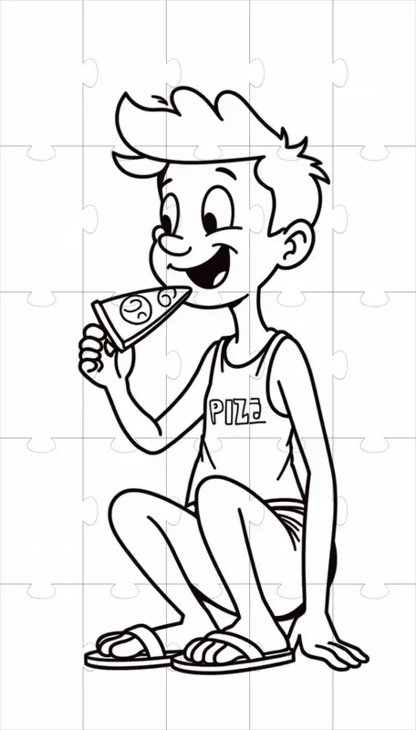 Minimalistic Character Line Art