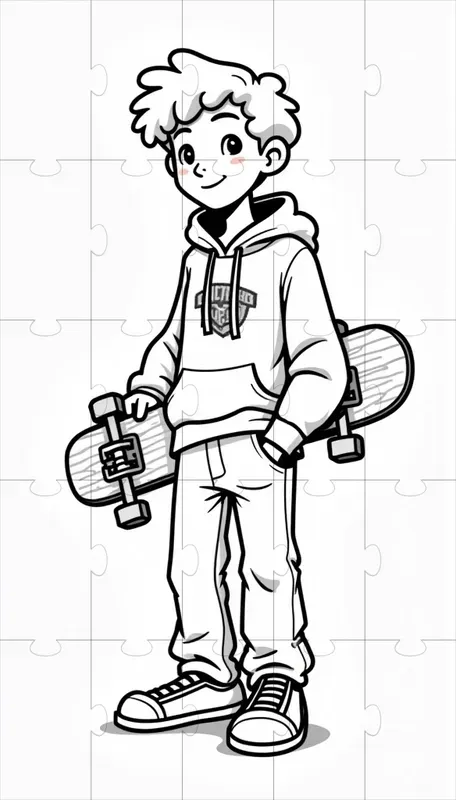 Minimalistic Character Line Art
