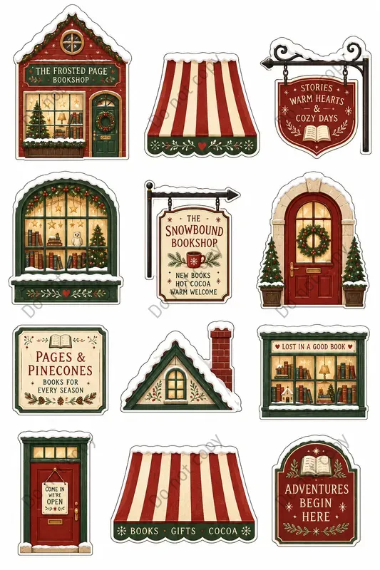 Christmas Village Shop Cutout Sheets