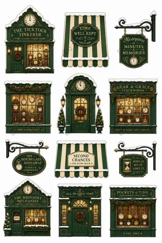 Christmas Village Shop Cutout Sheets