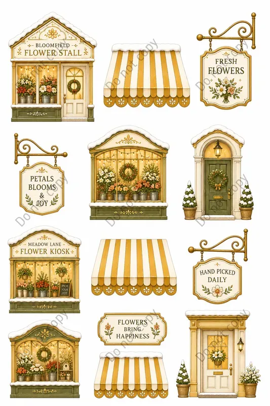 Christmas Village Shop Cutout Sheets