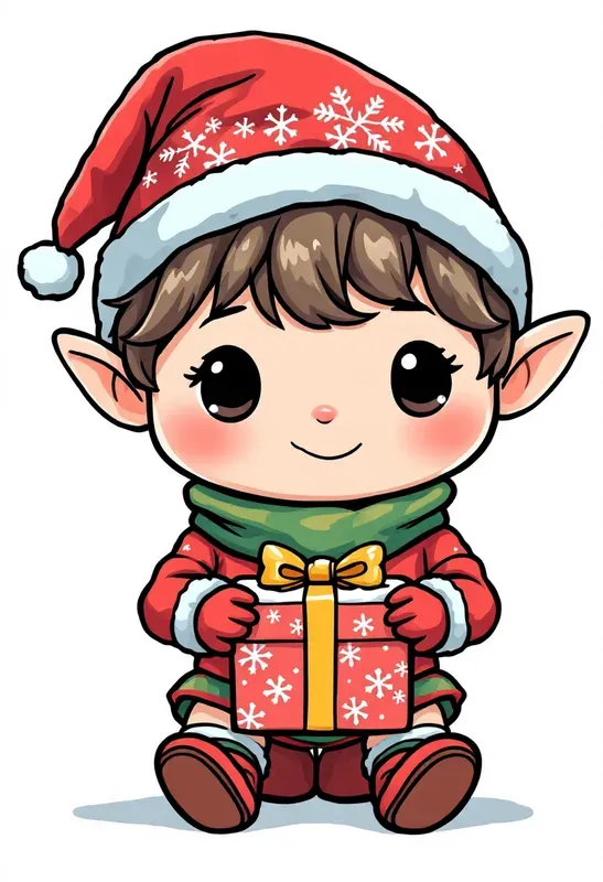Kawaii Chibi Style Christmas Clip Art