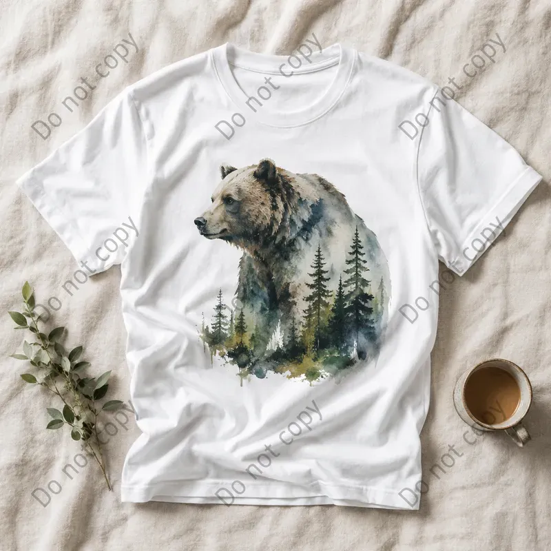 Bear White Shirt Mockup Photos