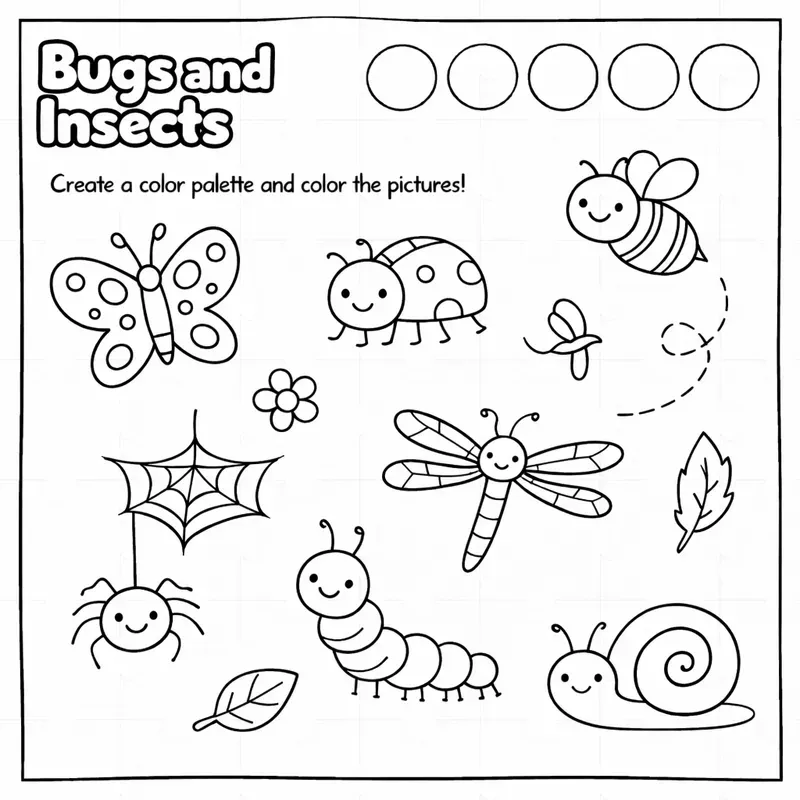 Color Your Own Palette Coloring Sheets