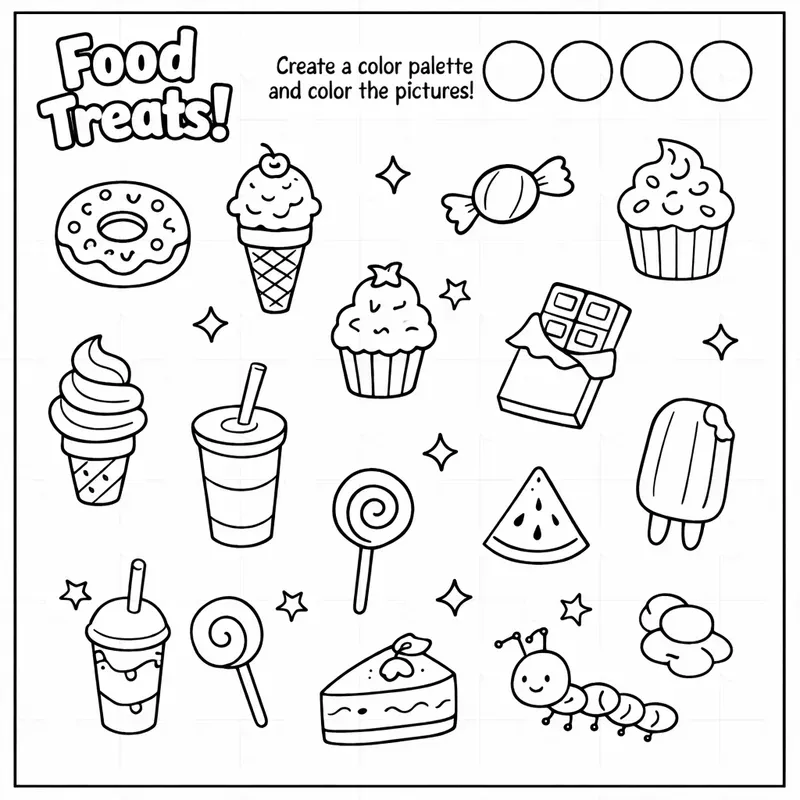 Color Your Own Palette Coloring Sheets