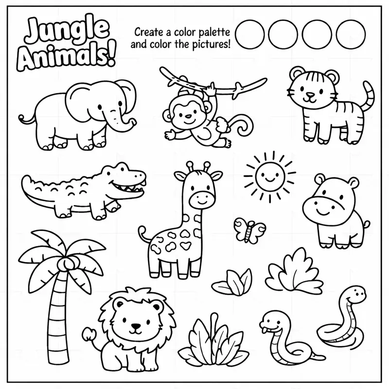 Color Your Own Palette Coloring Sheets