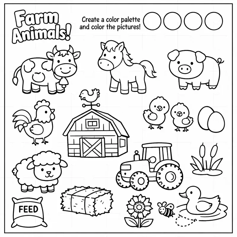 Color Your Own Palette Coloring Sheets