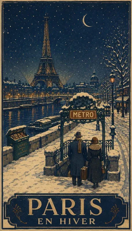 Vintage Winter City Posters