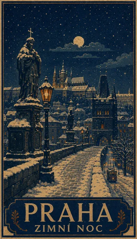 Vintage Winter City Posters